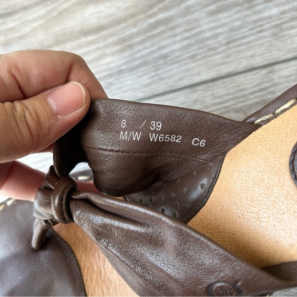Born Brown Leather Espadrille Wedge Flip Flop Sandal - Picture 12 of 16